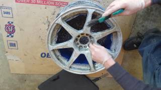 How to strip sand and polish aluminum wheels Part 1 [upl. by Aborn]