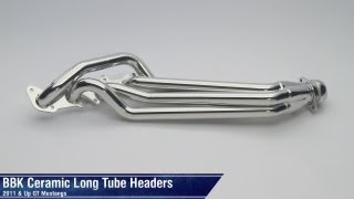 Mustang BBK Chrome and Ceramic Long Tube Headers 1113 GT Review [upl. by Annaxor]