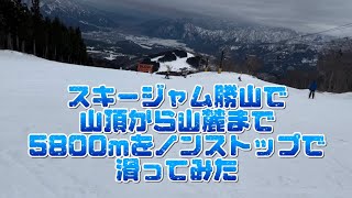 スキージャム勝山で山頂から山麓まで5800mをノンストップで滑ってみた [upl. by Cornelius]