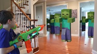 I Survived The Minecraft Mob Invasion Nerf War [upl. by Eserrehs681]