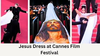 Jesus Dress at the Cannes Film Festival  Massiel Taveras jesusdress massieltaverasjesusdress [upl. by Esahc]