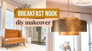 BREAKFAST NOOK DIY part 2 small dining room makeover budget  small breakfast nook designs short [upl. by Garald84]