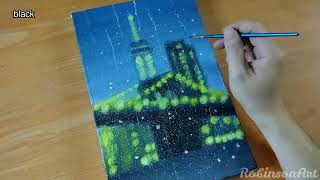 Easy Rainy Day in the City Drawing  Painting Technique Easy [upl. by Okramed121]