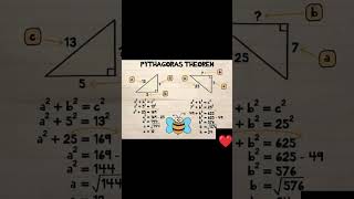 Pythagoras theorem youtubeshorts pythagoras shorts maths geometry mathstrick [upl. by Illac]