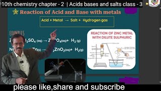 10th chemistry chapter  2  Acids bases and salts class  3 Acids and bases react with metals [upl. by Pantia]