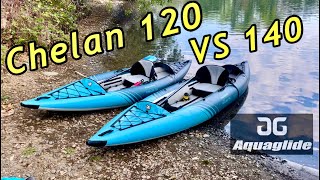 Aqualide Chelan 120 VS 140 Comparison on Moving Water [upl. by Tnecniv]