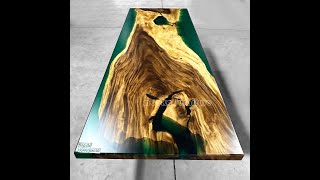 Green epoxy wood table top  available now [upl. by Weir395]