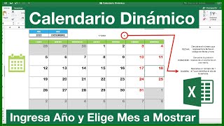 CALENDARIO Perpetuo en Excel sin MACROS Tutorial para Calendario Dinámico en EXCEL 2016 E27 [upl. by Anwahsit762]