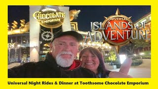 Universal Night Rides amp Toothsome Chocolate Emporium Orlando Florida [upl. by Ethelred777]