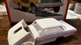 AMT Super Boss Funny Car Chevy II 427 Fuel Injected Drag Car model kit build [upl. by Allertse]