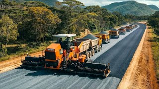 Amazing technology in the road construction process Gravel paving machinery in paving a new road [upl. by Leary]