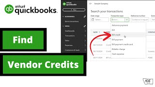 How to Find amp View Vendor Credits in QuickBooks [upl. by Littell]