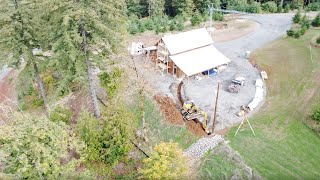 Post and Beam Barn part 17 Board and Batten on the back wall [upl. by Dilks]