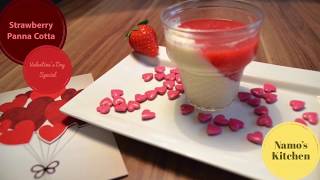 Strawberry Panna Cotta Valentines Day Special by Namos Kitchen [upl. by Barnebas690]