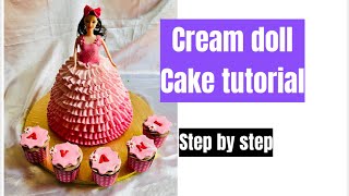 Amazing pink doll cake tutorial  beautiful doll cake  pink doll for girl [upl. by Malanie]