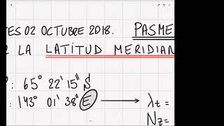 CLASE 14  PASMER Y LATITUD MERIDIANA [upl. by Ynaoj]