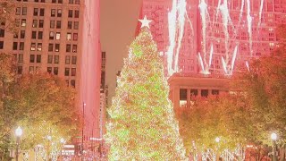 VIDEO Chicagos annual Christmas Tree Lighting in Millennium Park [upl. by Sirob]