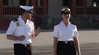 SAR la Princesa de Asturias ingresa en la Escuela Naval Militar [upl. by Aramak941]