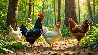 🍂 Chickens Enjoy a Fruit Treat in the Cold Autumn Breeze 🐓 [upl. by Nylatsirhc]