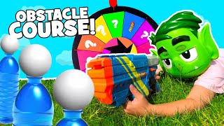 Mystery Wheel Obstacle Course  Super Hero Gear Test for Kids  KCity [upl. by Anirtik]