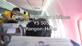 Golden Myanmar Airlines ATR 72600 Flight Report Y5 505 Yangon to Heho [upl. by Elinnet]