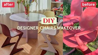 thrifted designer chairs MAKEOVER  DIY  Interior Vlog 01 [upl. by Corotto]