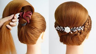 Easy Bun Hairstyle With Using Clutcher  Simple Hairstyle For Wedding [upl. by Allemrac567]