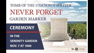 PVAHCS places a Tomb of the Unknown Soldier Never Forget Garden marker in its Serenity Garden [upl. by Erena]