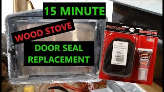 How To REPLACE WOOD STOVE DOOR SEAL GASKET [upl. by Ylrae636]