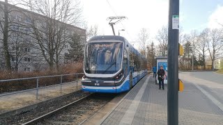 Straßenbahn Chemnitz Mitfahrt von Hauptbahnhof bis Hutholz in der Skoda Tram auf Linie 4 komplett [upl. by Rourke]