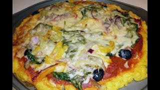 Recette Pizza Polenta sans gluten semoule de maïs [upl. by Yrogreg]