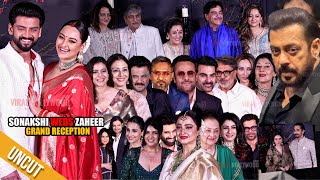 UNCUT  Sonakshi Sinha weds Zaheer Iqbal  Grand Reception  Salman Khan Kajol Rekha Family [upl. by Chemaram]