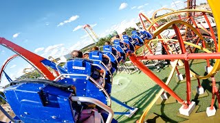 Wonder Woman Golden Lasso Coaster POV  Six Flags Fiesta Texas 5K [upl. by Calore]