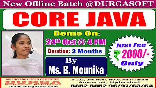 CORE JAVA Offline Training  DURGASOFT [upl. by Manup]