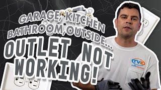 Outlet in Garage Bathroom Kitchen or Outside not working  Troubleshooting Electrical Tips [upl. by Halyahs]