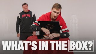 Kirk Cousins takes Whats in the Box challenge very seriously vs Chris Lindstrom  Atlanta Falcons [upl. by Carma]