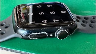 Apple Watch 7 41mm 電源スリープサイドボタン汗が固まり塩が石化して押せない修理 [upl. by Ziagos]