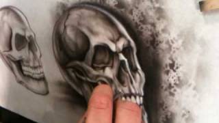 How to airbrush a skull part 3 final by Jaime Rodriguez [upl. by Ekoorb]