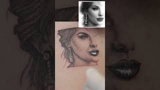 Taylor Swift Stipple Shading Portrait howtotattoo taylorswift shorts [upl. by Icram]