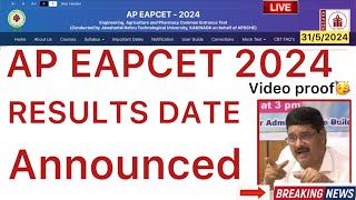 AP EAPCET 2024 RESULTS DATE RELEASED  AP EAMCET RESULTS RELEASE DATE 2024 [upl. by Edya]