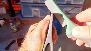 Cheap 10 Saxion Axe razor sharp cuts paper [upl. by Cob258]