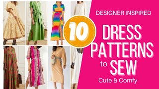 10 DESIGNER INSPIRED DRESS PATTERNS TO SEW  Cute Comfy and Glam Stay at Home Looks [upl. by Doss]