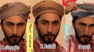 How To Tie 3 Types SheMagh Amamah  Turban Tutorial  Majid Shah [upl. by Ojadnama600]