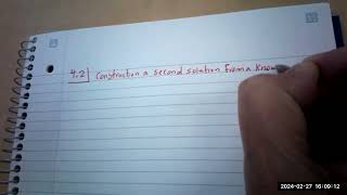 Differential equations Reduction of order method [upl. by Branscum]