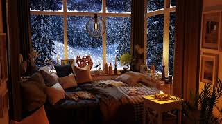 Snowstorm And Howling Wind  Cozy Bedroom Ambience  Relax Sleep Study [upl. by Ahseenyt]