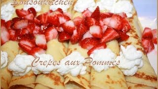 Recette de crepes aux pommes  Apple crepes [upl. by Elise]