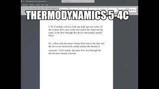 Thermodynamics 54C Consider a device with one inlet and one outlet If the volume flow rates at [upl. by Yetak779]