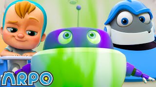 Babybot Needs Potty Training  2 HOURS OF ARPO  Funny Robot Cartoons for Kids [upl. by Yelrahs]