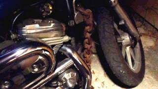 Harley Sportster Front Tire Rub [upl. by Nerwal126]