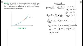 F12–19 Kinematics of a Particle Chapter 12 Hibbeler Dynamics Benam Academy [upl. by Cleary]